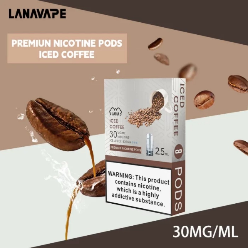 【冰咖啡】LANA電子煙透明發光煙彈 通