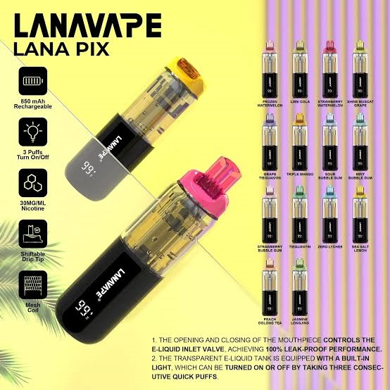 LANA PIX閃光彈20000口拋棄式電子煙推薦 LED可視續航 Mesh細膩